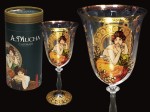 Kieliszek do wina- A.Mucha. Kamienie szlachetne-Topaz