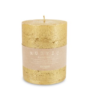 Pl Złoty Świeca Rustic Metalic Walec Średni Fi9