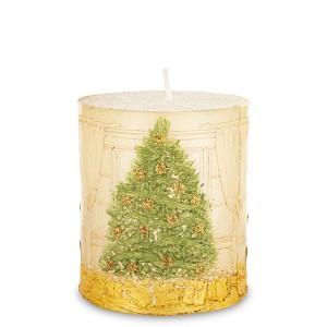 Pl Świeca Walec Mały Xmas Room Szampan Zieleń Zł