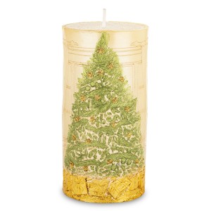 Pl Świeca Walec Średni Xmas Room Szampan Zieleń