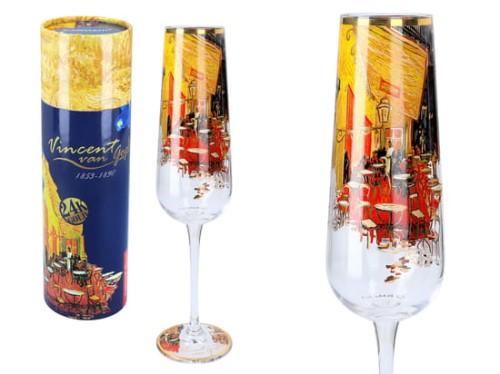 Kieliszek do szampana Vincent van Gogh Taras kawiarni nocą.jpeg
