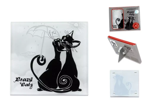 Szklana podkładka Crazy Cats Carmani.webp