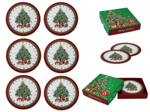 Zestaw 6 podkładek korkowych - Boże Narodzenie Choinka CARMANI 