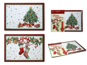 Zestaw 2 podkładek korkowych pod talerze  - Boże Narodzenie CARMANI