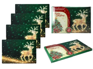 Zestaw 4 podkładek korkowych pod talerze  - Boże Narodzenie CARMANI
