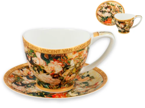 Filiżanka Vanessa - V. van Gogh, Wazon z różami (CARMANI) (1).jpeg