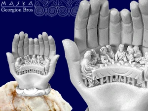 Ostatnia Wieczerza w Dłoniach - Alabaster Grecki 