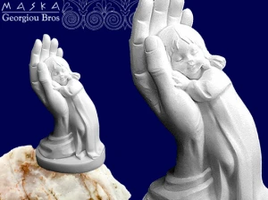 Dziewczynka Na Dłoni - Alabaster Grecki 