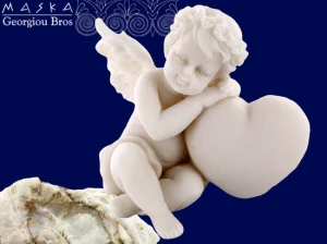 Aniołek z Serduszkiem - Alabaster Grecki