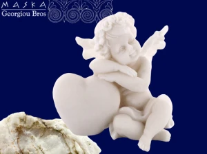 Aniołek z Serduszkiem - Alabaster Grecki 