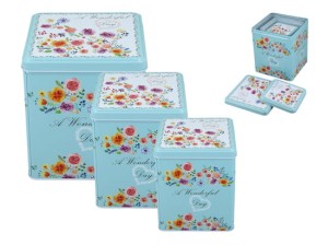 komplet 3 puszek metalowych