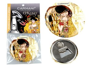 Otwieracz z Magnesem - G. Klimt, Pocałunek Kremowe Tło