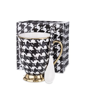 Kubek z łyżeczką  Queen Isabell Woman's Collection Pepitka