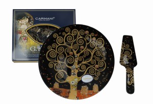 Kpl. Talerz z łopatką na ciasto - G.Klimt Drzewo 