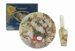 Talerz na ciasto z łopatką - Van Gogh Róże