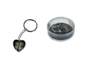 Przywieszka do torebki/breloczek do kluczy serce - G. Klimt, Drzewo życia (czarne tło)