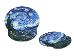 Podkładka pod mysz komputerową z poduszką na nadgarstek - V. van Gogh, Gwiaździsta Noc 