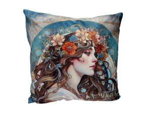 Poduszka z wypełnieniem/suwak - Alfons Mucha