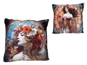 Poduszka z wypełnieniem/suwak - Alfons  Mucha