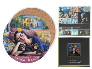 Podkładka ceramiczna, okrągła - Inspirowane malarstwem Frida Kahlo   