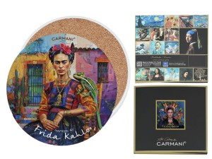 Podkładka ceramiczna, okrągła - Inspirowane malarstwem Frida Kahlo     