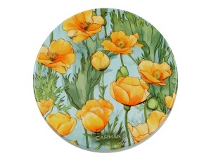 Podkładka ceramiczna, okrągła - Kwiaty 