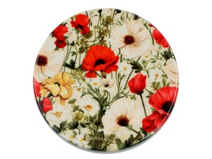 Podkładka ceramiczna, okrągła - Kwiaty  