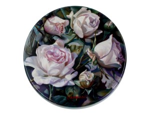 Podkładka ceramiczna, okrągła - Kwiaty