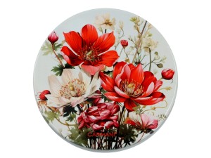 Podkładka ceramiczna, okrągła - Kwiaty 