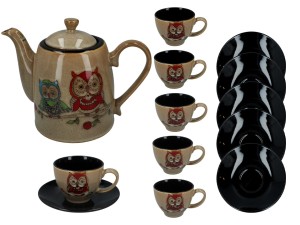 Serwis - czajnik i 4 filiżanki ze spodkami z kolekcji Santai 900 ml   