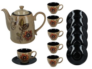 Serwis - czajnik i 4 filiżanki ze spodkami z kolekcji Santai 900 ml  