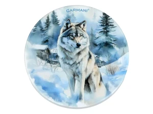 Komplet 5 podkładek ceramicznych- Zimowe zwierzęta - Wilki CARMANI