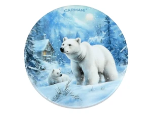 Komplet 5 podkładek ceramicznych- Zimowe zwierzęta - Niedźwiedzie CARMANI  