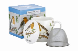 Kubek z zaparzaczem Ptaki Polski Hajdecka - Rudzik