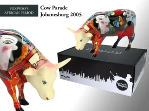 Figurka krowa CowParade Picowso's African period, Johanesburg 2005