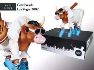 Figurka Krowa CowParade Las Vegas 2002, Rock`n Roll