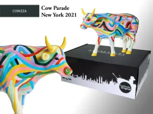 Figurka Krowa CowParade Cowzza, New York 2021