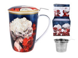 Kubek z sitkiem i przykrywką - L. Lozano Lady`s Floral Symphony CARMANI