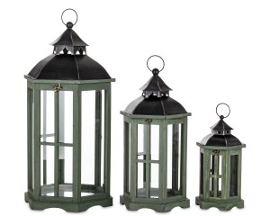 Lampion Drewniany Kpl. 3 Szt.