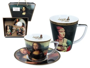 Kpl. Filiżanka i Kubek - Leonardo da Vinci, Mona Lisa, Dama z łasiczką