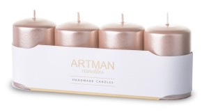 Pl Świeca 4-Pack Metalic Rose Gold