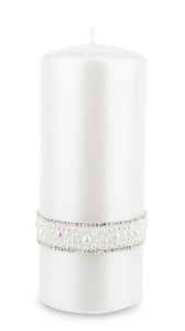 Pl Biały Świeca Crystal Opal Pearl Walec Duży Fi7
