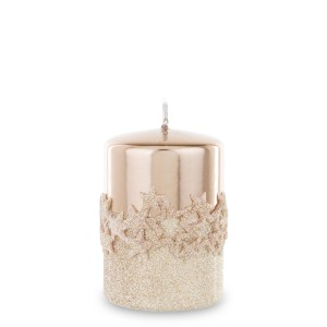 Pl Rose Gold Świeca Ice Star Walec Mały Fi7