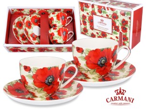 Kpl. Filiżanek Carmani - Maki 840-1026