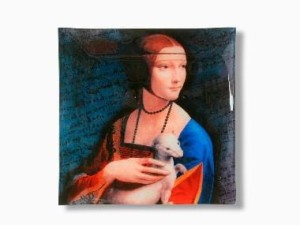 Talerz dekoracyjny - Leonardo Da Vinci - Dama z łasiczką - CARMANI 198-5001